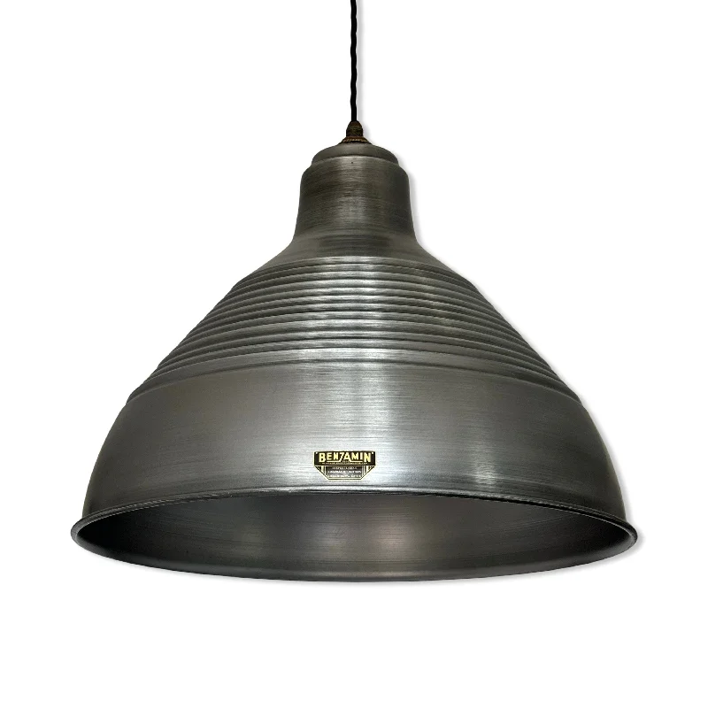 Burnham XXL ~ Pewter Industrial Shade Pendant Set Light ~ 20 Inch