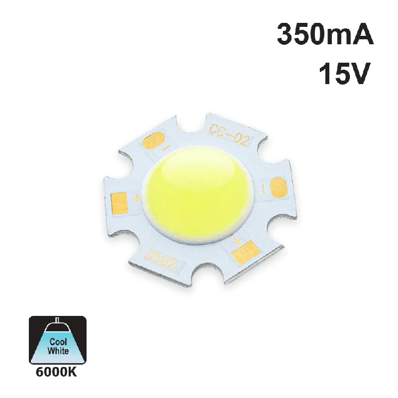 5W Constant Current COB LED Chip 6000K(Cool White)