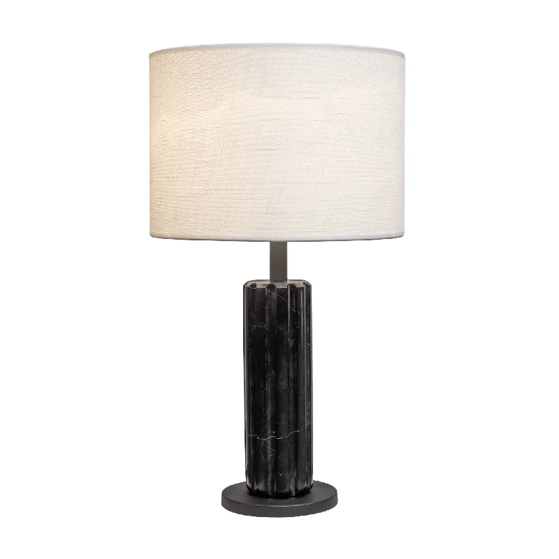 wood wall lamps with natural grain for a warm and organic feelSentu 394T01MBBM 1-Light Marble Table Lamp - Matte Black