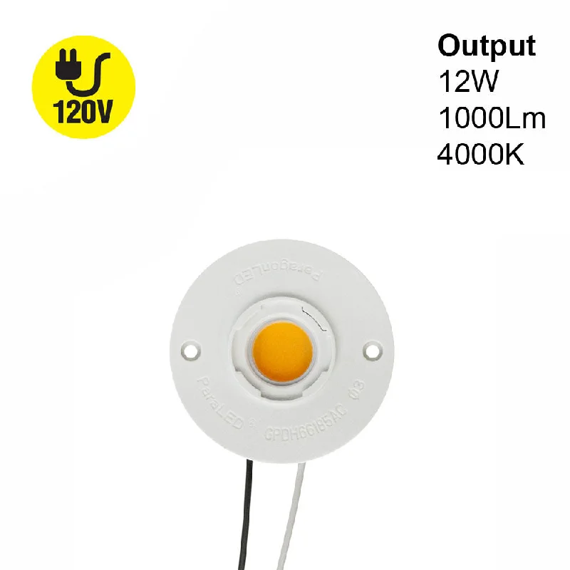 CBHT-042-36185-120V-4000K COB Paragon LED Module with GPDH66185AC LED Holder, 120V 12W 4000K(Natural White)