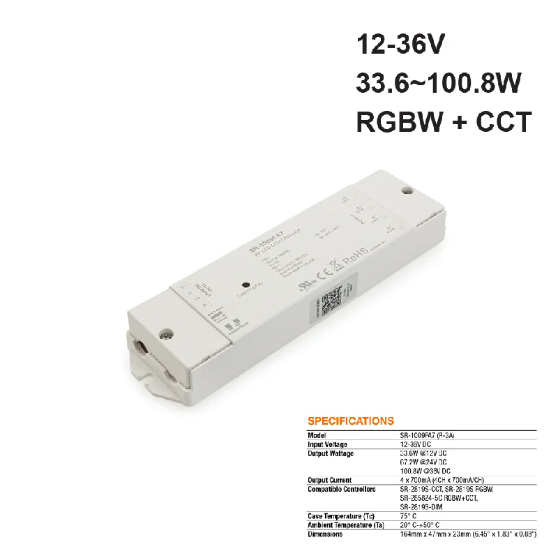 Constant Current LED Light Receiver SR-1009FA7 (R-3A), 700MA 12-36VDC 33.6-100.8W