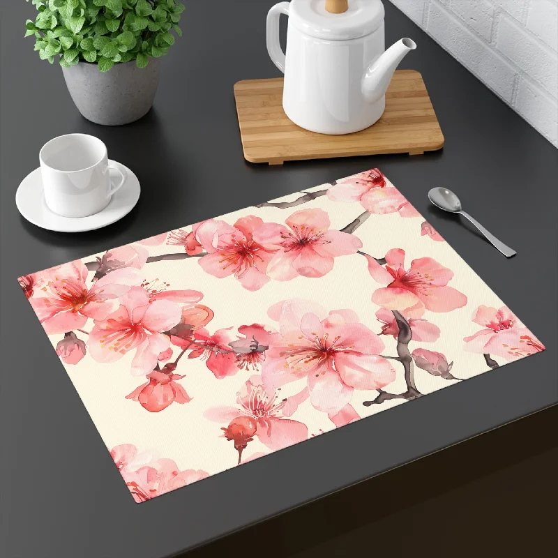 LED Edison light bulbs for energy efficiencyDecorative Cotton Place Mat with Sakura Cherry Blossom Design (18" x 14")