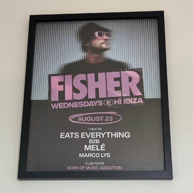 Fisher ~ Genuine Ibiza Framed Dj Artwork | Hi Ibiza | Luxury Black Frame