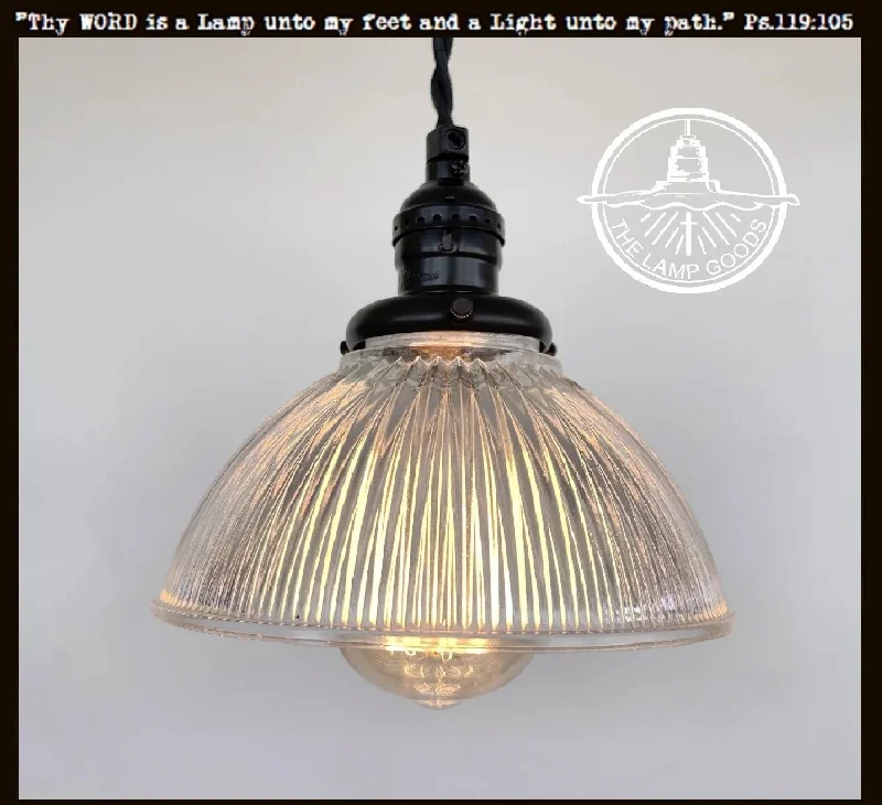 Vintage inspired LED Edison light bulbsFactory Antique Glass Holophane Pendant Light