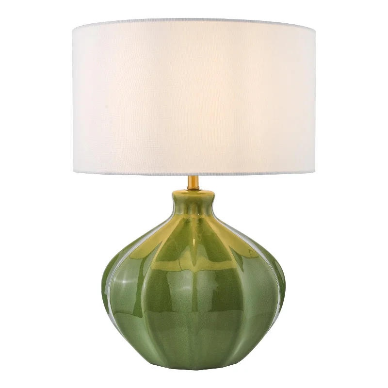 Amrita Ceramic Table Lamp- Green/ Red Finishes