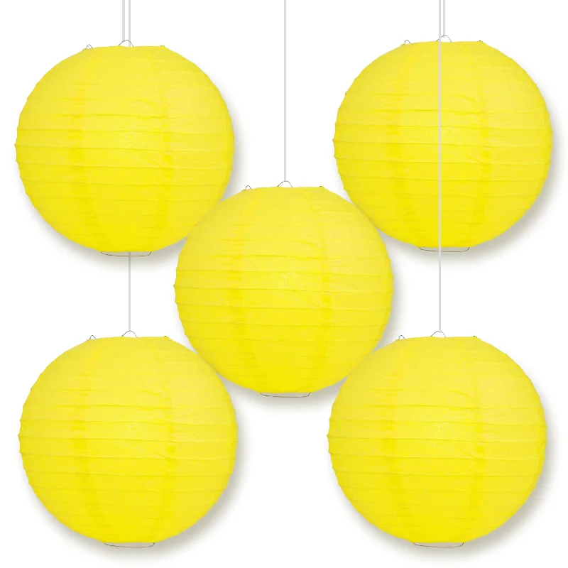 Edison light bulbs for table lamps5-PACK 28" Yellow Jumbo Round Paper Lantern, Even Ribbing, Chinese Hanging Wedding & Party Decoration