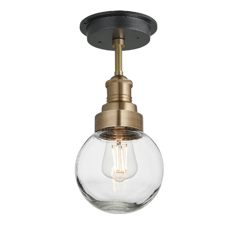 Edison light bulbs with decorative filamentsBrooklyn Outdoor & Bathroom Globe Semi Flush Mount