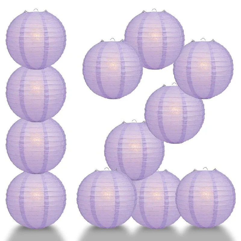 Edison light bulbs for chandeliersBULK PACK (12) 28" Lavender Jumbo Round Paper Lantern, Even Ribbing, Chinese Hanging Wedding & Party Decoration