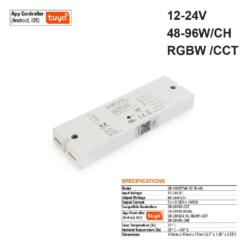 Constant Voltage LED Light Receiver SR-1009TYWI-5C (R-4A), 12-24V 5x4A 24V