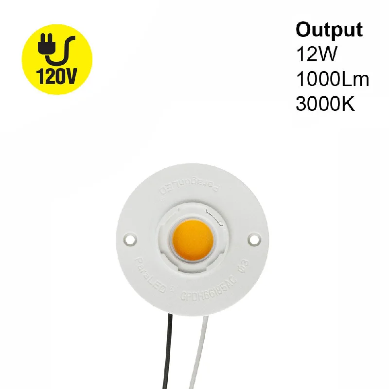 CBHT-042-36185-120V-3000K COB Paragon LED Module with GPDH66185AC LED Holder, 120V 12W 3000K(Warm White)