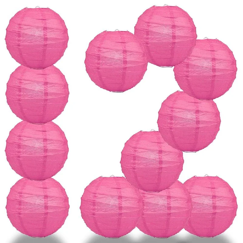 Edison globe light bulbsBULK PACK (12) 32" Fuchsia / Hot Pink Round Paper Lantern, Crisscross Ribbing, Chinese Hanging Wedding & Party Decoration