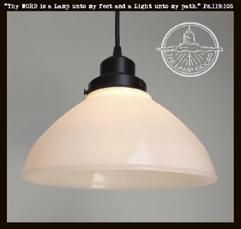 Oval shaped Edison light bulbsMilk Glass PENDANT Light - 10"