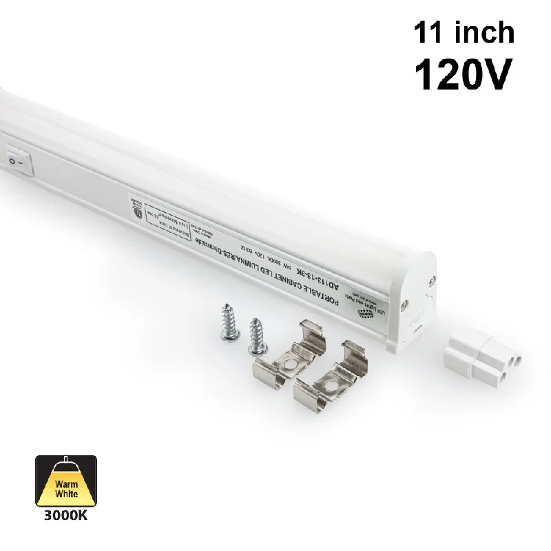 T5 Bar 11 inch under cabinet light 120V 5W 420Lm 3000K(Warm White)