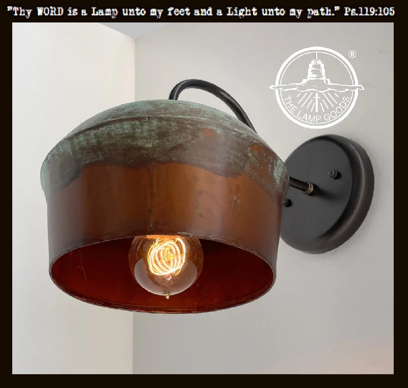 Energy saving LED Edison light bulbsCOPPER Handcrafted Rustic Farmhouse Wall Sconce Light