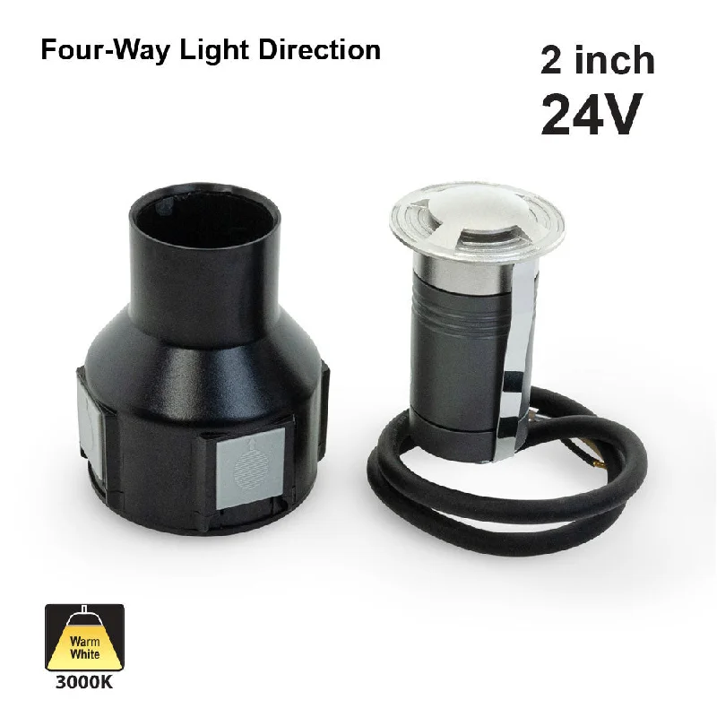 4E2WC0157A Outdoor Four Way LED Inground Light Driveway light 24V 2.6W 3000K(Warm White)