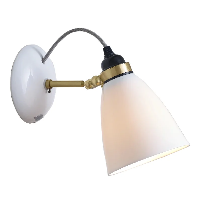 bohemian wall lamps with colorful glass for an eclectic hallwayHector 30 Wall Light in Satin Brass by Original BTC