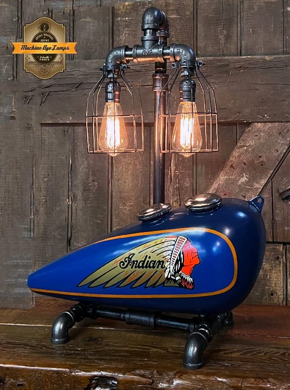 Steampunk Industrial / 1938 Indian Scout Gas Tank Lamp / Motorcycle Lamp #4006 sold