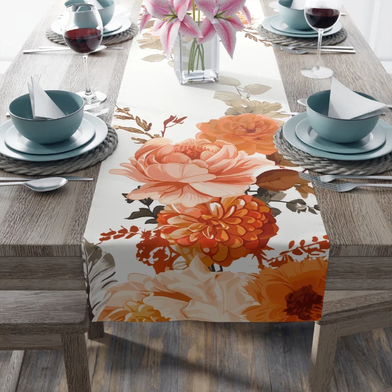 Edison light bulbs for ceiling fansSunset Table Runner with Orange and Peach Floral Design (16" × 72")