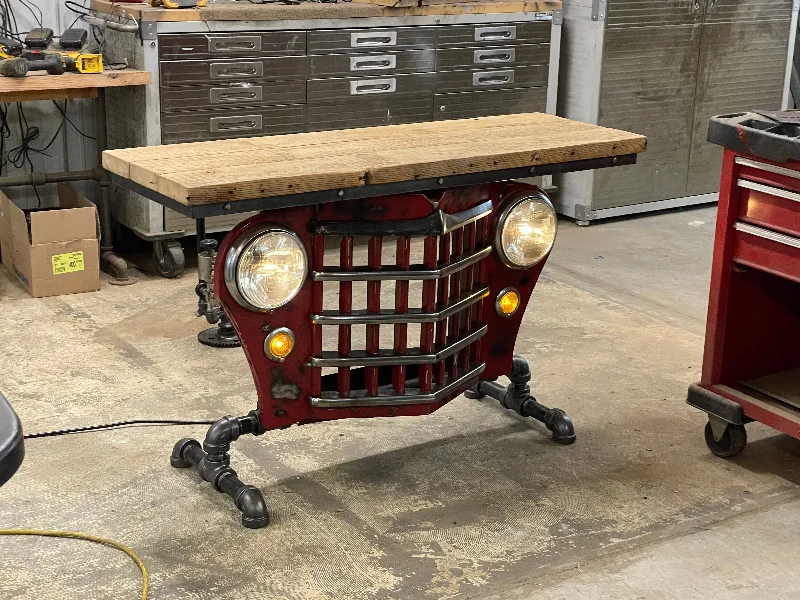 Custom red jeep