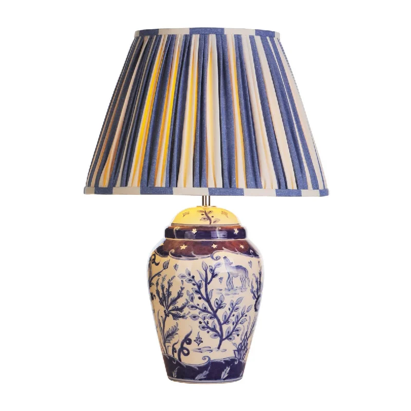 Devana Ceramic Table Lamp Blue Print Base Only E27