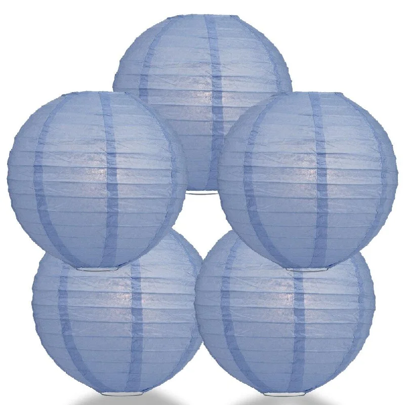 Edison light bulbs for commercial spaces5-PACK 28" Serenity Blue Jumbo Round Paper Lantern, Even Ribbing, Chinese Hanging Wedding & Party Decoration