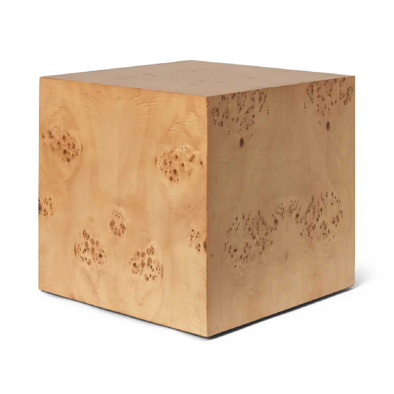 art deco wall lamps with geometric patterns for a retro - inspired bathroomBurl Cube Side Table