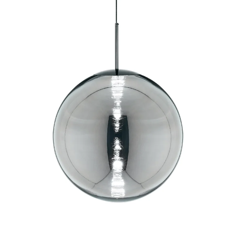 asian - inspired wall lamps with bamboo or paper shades for a zen - like Globe Chrome Pendant by Tom Dixon