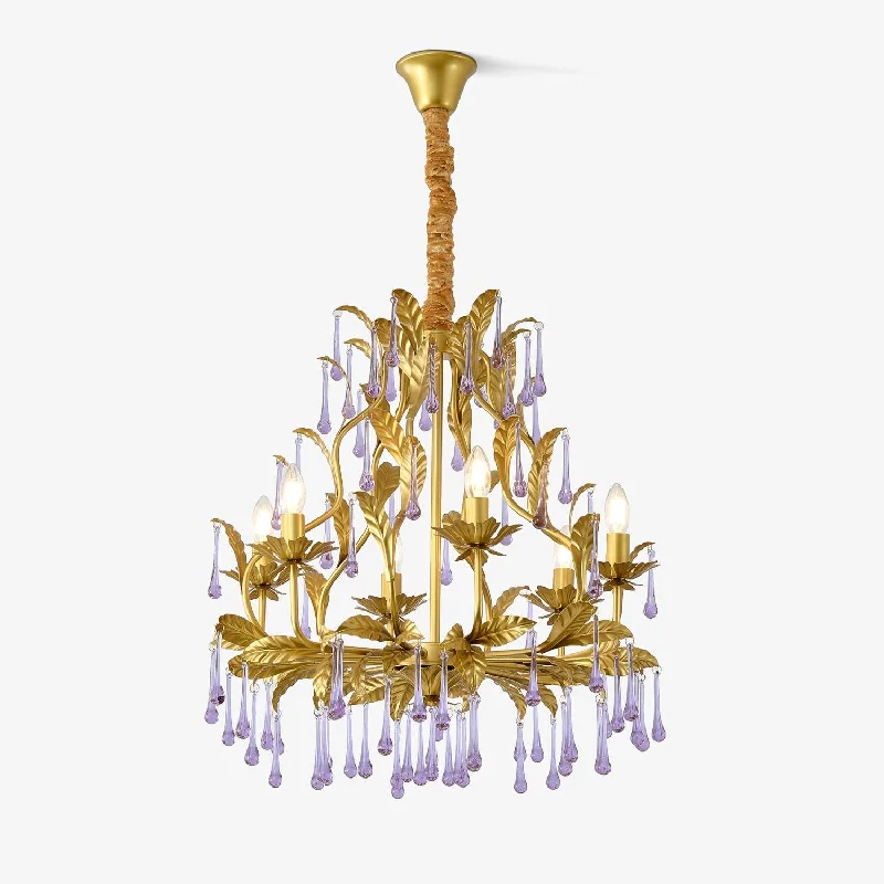 Mid - Century Modern Chandeliers for Vintage AppealAmethyst Drops Glass Chandelier