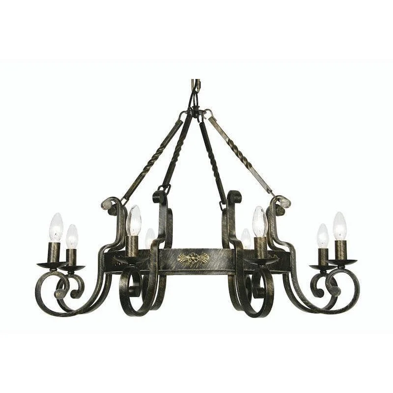 Chandeliers for Dining Rooms to Set the Mood for MealsCarlisle 8 Light Black Brushed Gold Chandelier