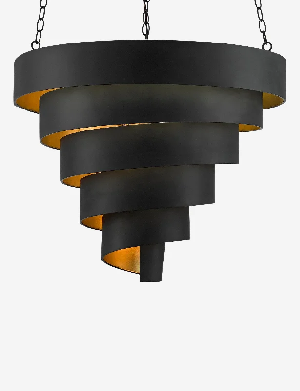 Chandeliers with Metal Frames in Copper FinishCavendish Pendant Light, Black 30"Dia