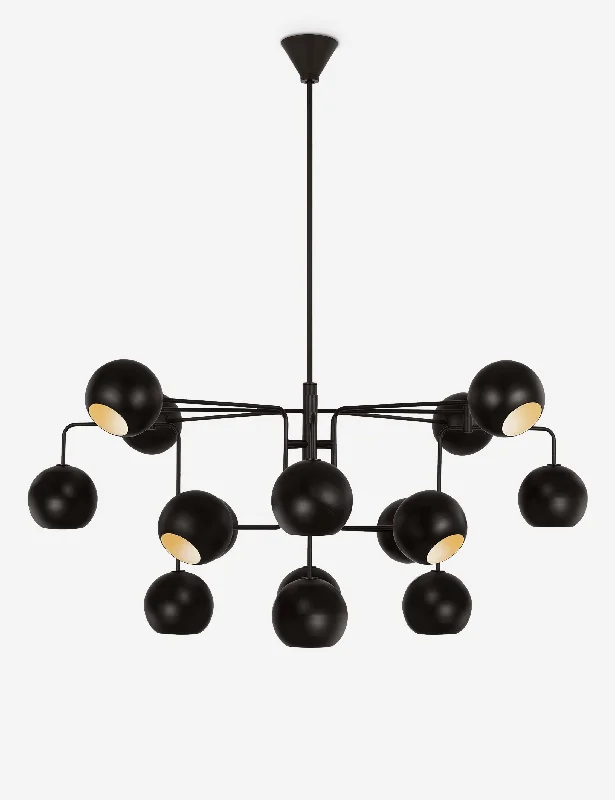 Chandeliers with Frosted Glass for a Softer Light DiffusionChaumont Large Chandelier by Christiane Lemieux, Aged Iron 48""Dia