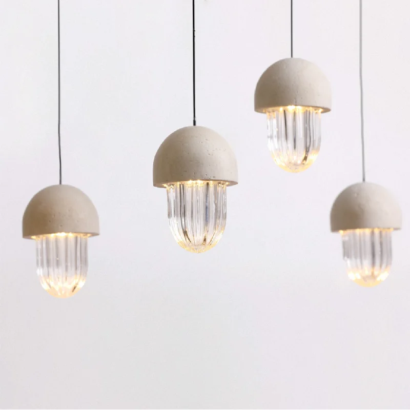 Oversized Chandeliers as a Statement Piece in Living RoomsConcrete Dome Pendants | Ivanka Lumiere