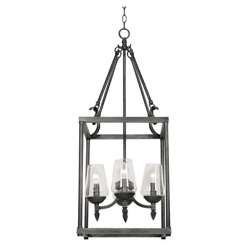 Art Deco Chandeliers for a Retro - Glam LookOaks Corfe 4 Light Silver Brushed Black Chandelier