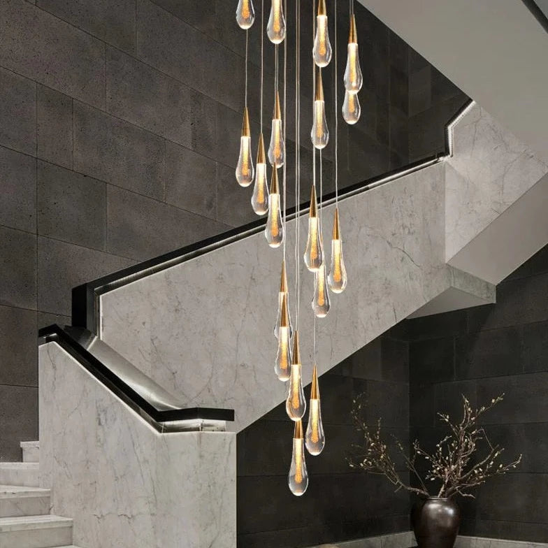 Chandeliers with Adjustable Height for Custom InstallationCrystal Drop Light | Double Height Chandelier