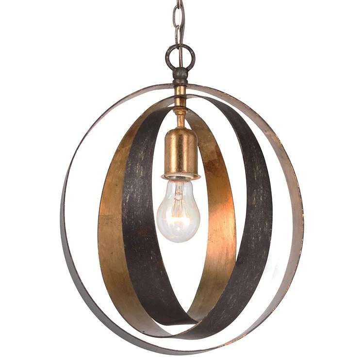 Chandeliers with Metal Frames in Bronze FinishLuna Single-Light Mini Chandelier