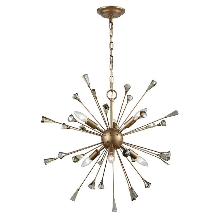 Chandeliers with Metal Frames in Silver FinishSprigny Six-Light Chandelier