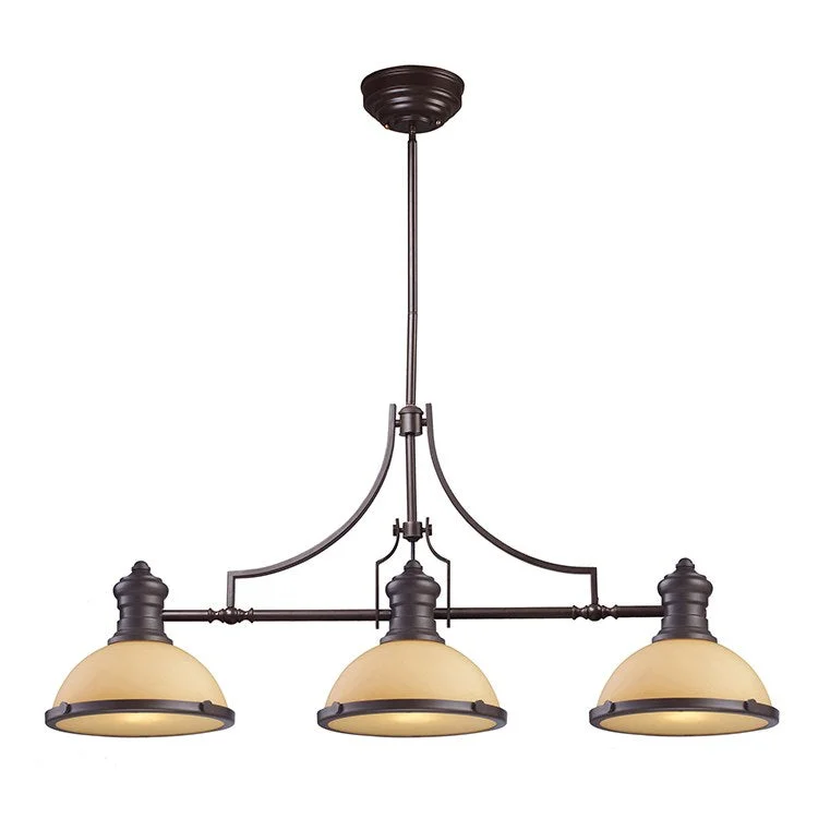 Chandeliers with Metal Frames in Black FinishChadwick Three-Light LED Billiard Chandelier