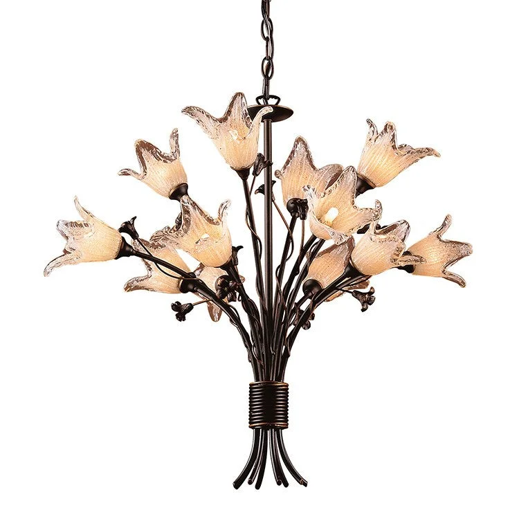 Art Deco Chandeliers for a Retro - Glam LookFioritura Twelve-Light Two-Tier Chandelier