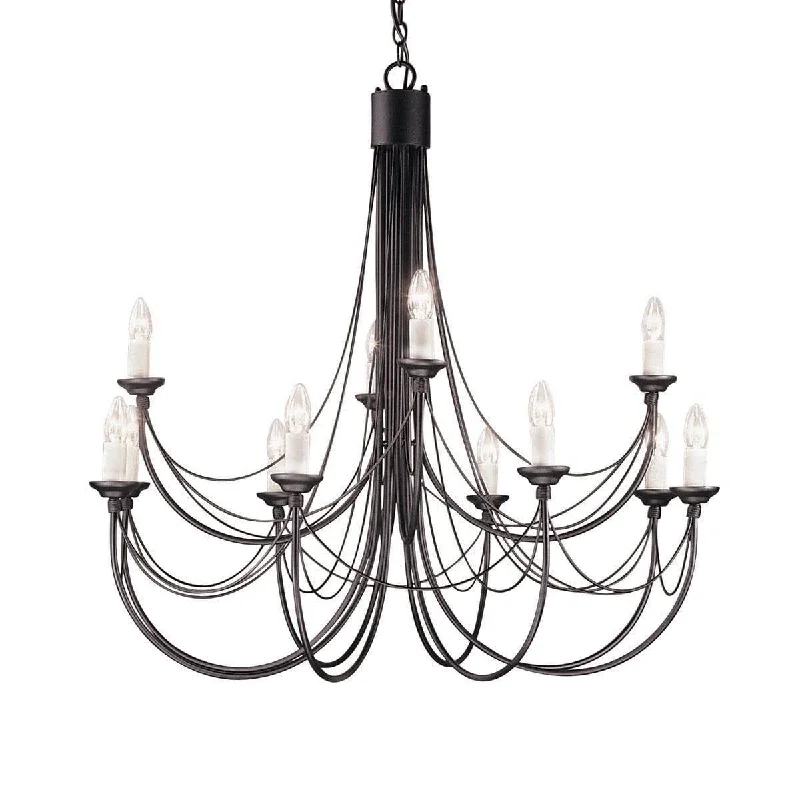 Chandeliers with Pendant Lights for a Stylish LookElstead Carisbrooke 12 Light Chandelier Ceiling Light