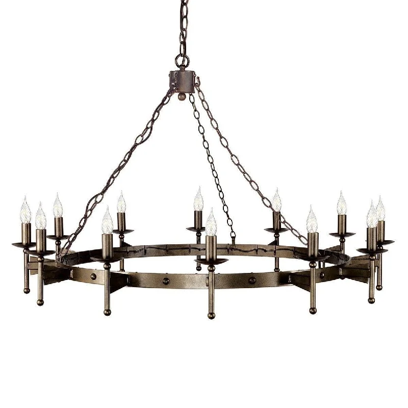 Chandeliers for High Ceilings to Fill Vertical SpaceElstead Cromwell 12 Light Old Bronze Chandelier