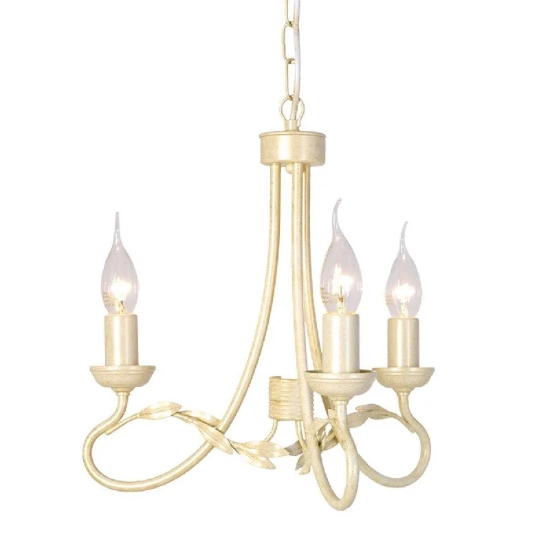 Chandeliers with Colored Glass for a Splash of ColorElstead Olivia Ivory & Gold 3 Light Chandelier