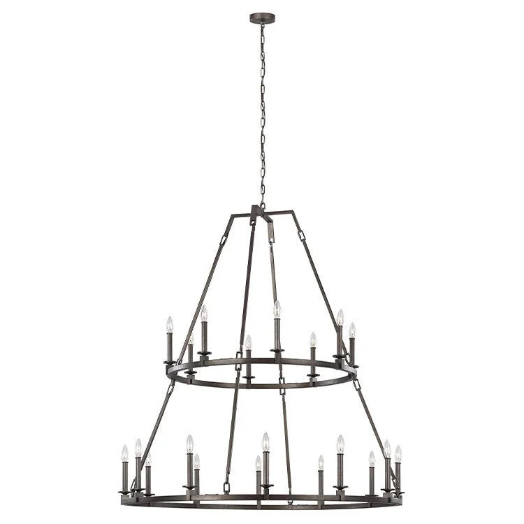 Industrial Iron Chandeliers for Loft - Inspired SpacesLanden Twenty-Light Two-Tier Chandelier