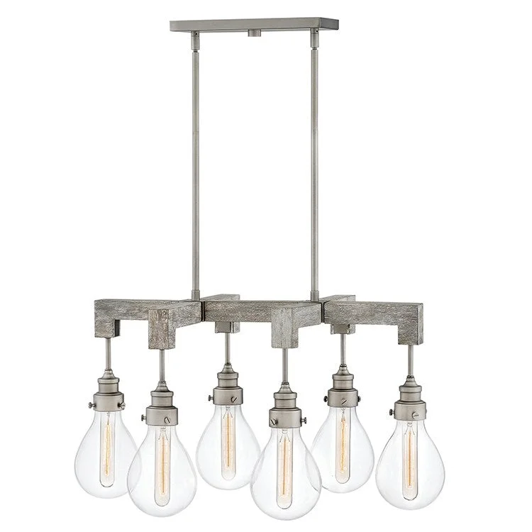 Chandeliers with Adjustable Arms for Directional LightingDenton Six-Light Linear Chandelier