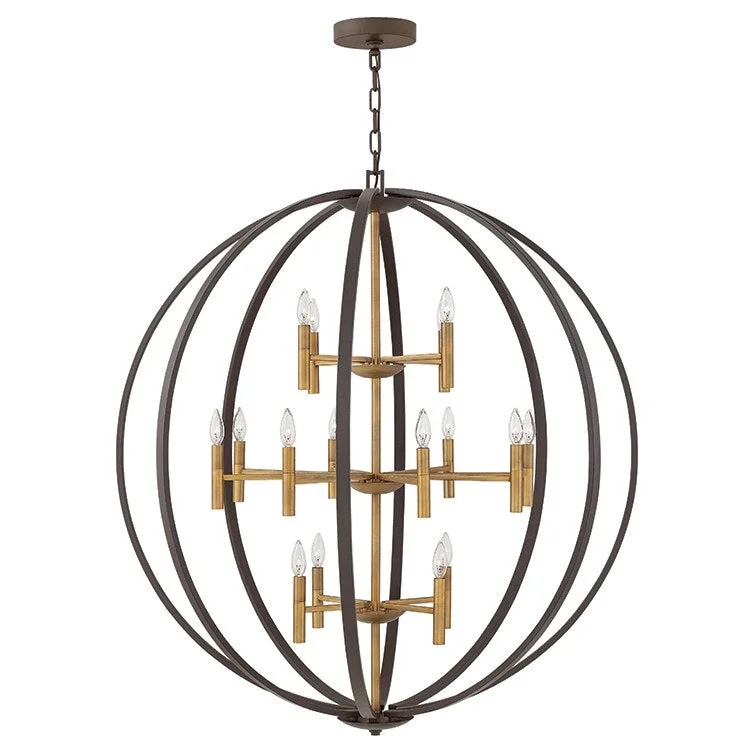 Traditional Brass Chandeliers for Classic InteriorsEuclid Sixteen-Light Three-Tier Chandelier