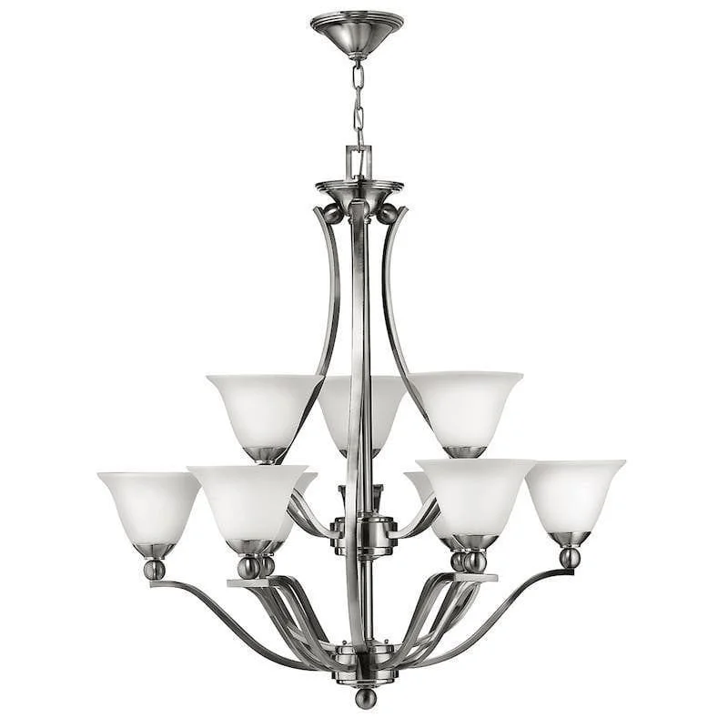 Chandeliers with Metal Frames in Copper FinishHinkley Bolla Nickel 9 Light Chandelier - Art Deco