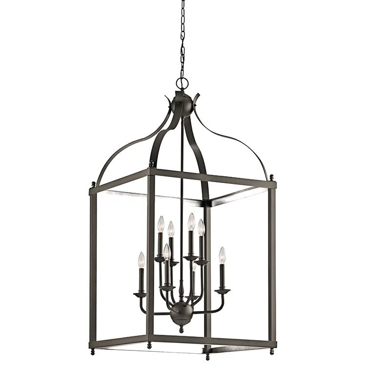 Chandeliers with Metal Frames in Silver FinishLarkin Eight-Light Foyer Chandelier