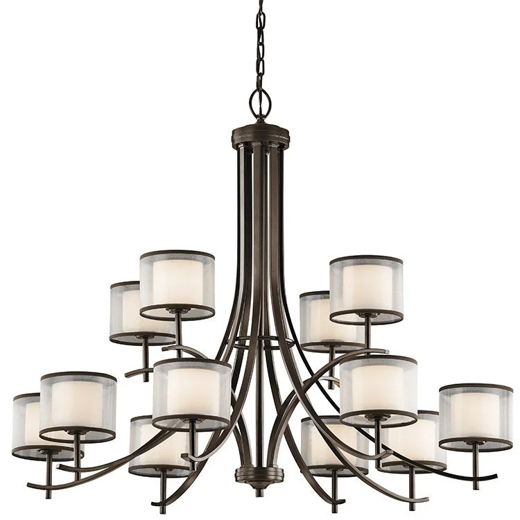 Chandeliers with Metal Frames in Copper FinishTallie Twelve-Light Two-Tier Chandelier