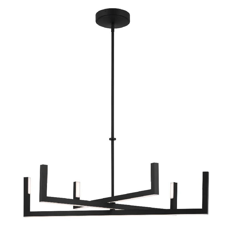 Chandeliers with Metal Frames in Black FinishPriam LED Chandelier