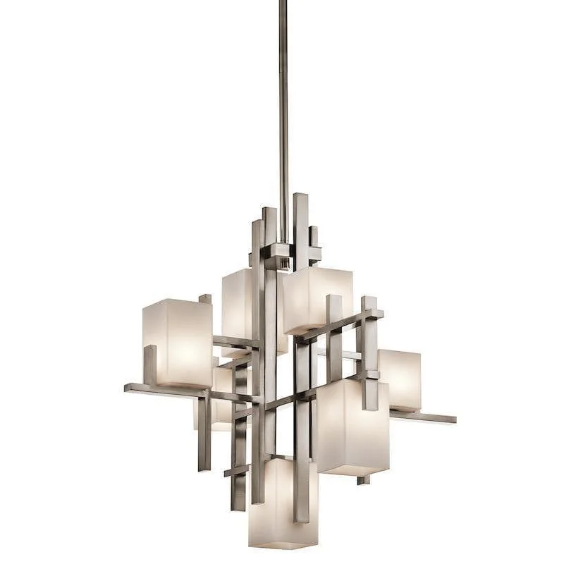 Victorian - Inspired Chandeliers with Ornate DetailsKichler City Lights 7 Light Pewter Chandelier