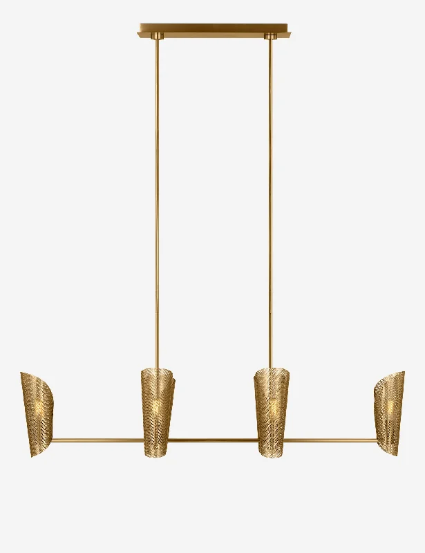 Chandeliers with Dimmable Lights for Ambiance ControlPlivot Linear Chandelier by Christiane Lemieux, Burnished Brass 48""Dia